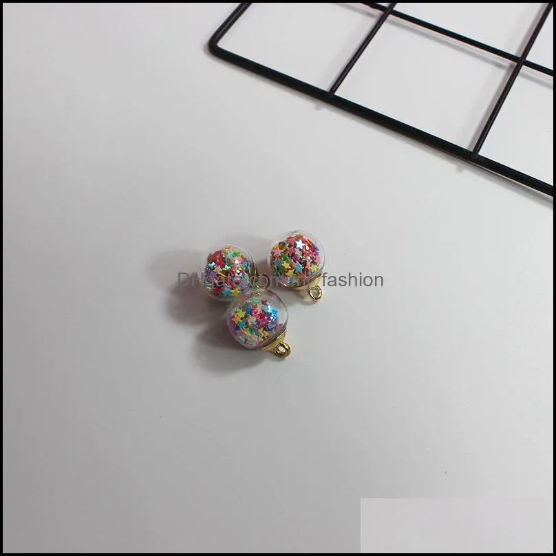 s1823 hot fashion jewelry colorful diy glass ball pendant beads bag mobile phone clasp pendant earrings accessories c3
