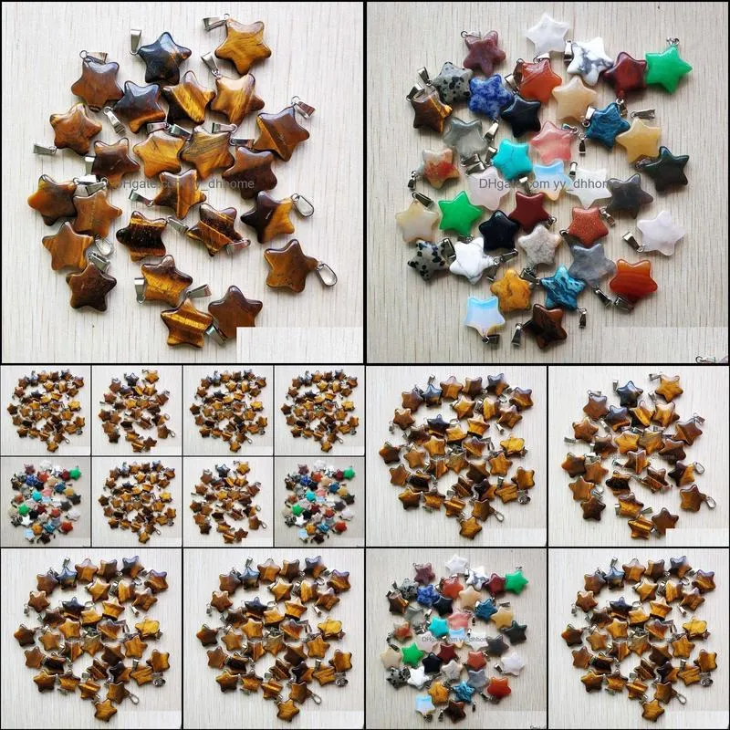 tigers eye five point star shape charms pendants for diy jewelry making wholesale