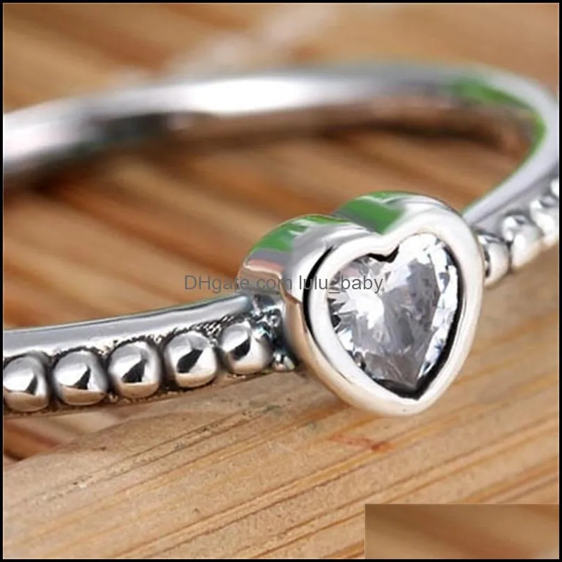 925 silver heart ring fit pandora cz anniversary jewelry for women christmas gift