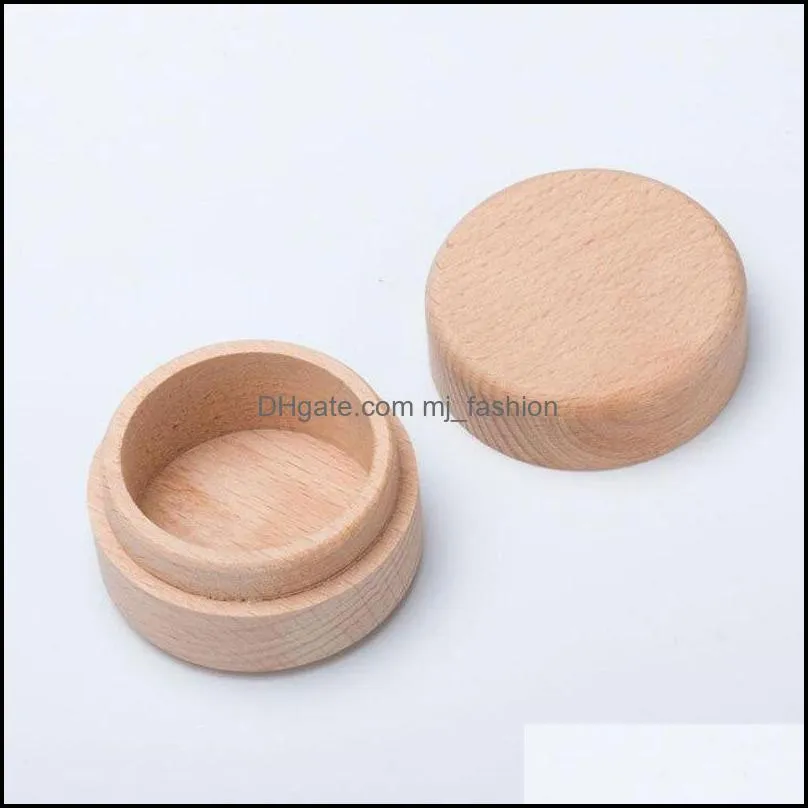 beech wood small round storage box retro vintage ring box for wedding natural wooden jewelry case 136 u2