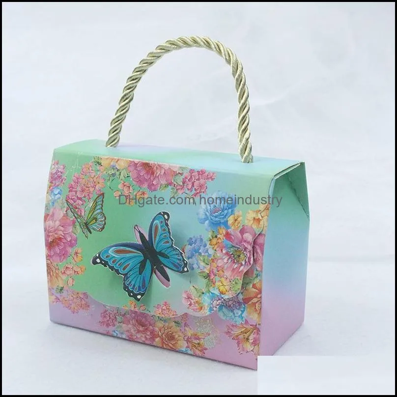 avebien 20pcs beautiful butterfly and flower wedding candy box bag baby shower favors chocolate paper gift 220811