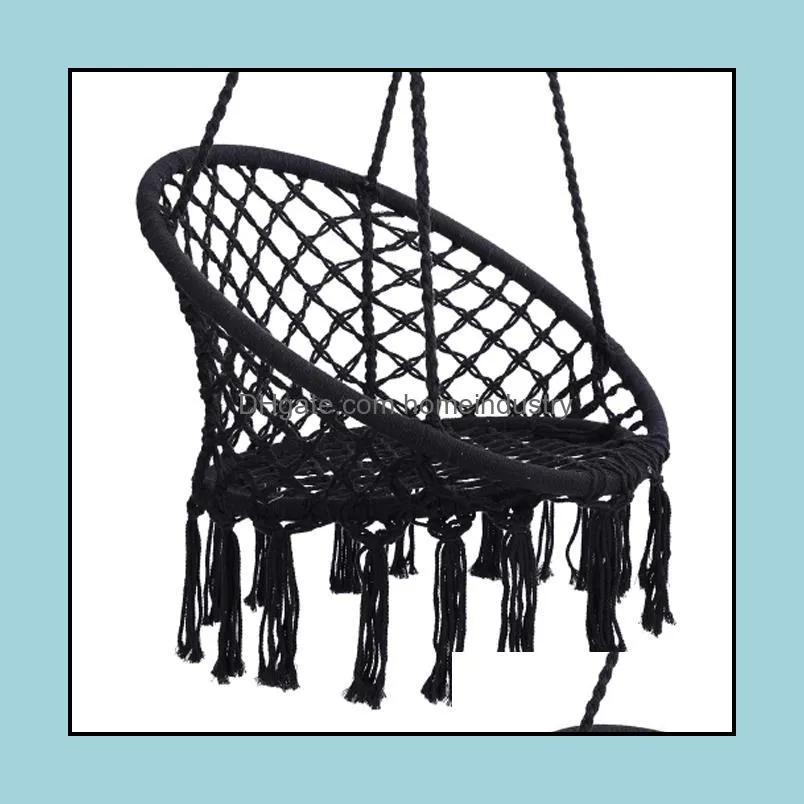 black swing hammocks chair max 330 lbs hanging cotton rope hammock swing chairs for indoor and outdoora14
