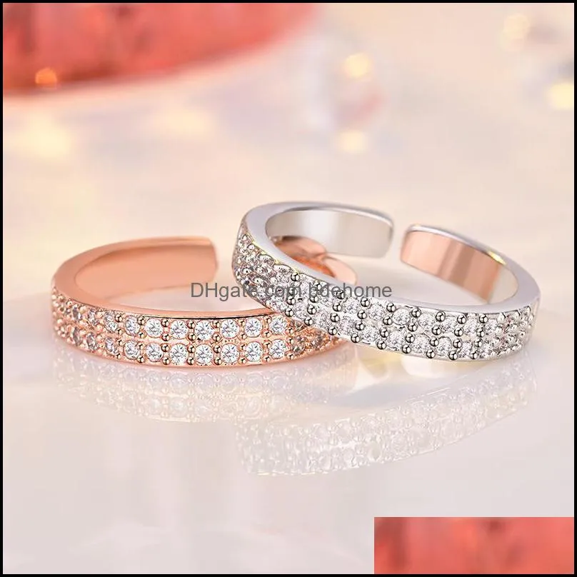 wedding rings delicate fashion crystal for women simple type opening adjustable elegant modern creative party jewelry gift 3561 q2