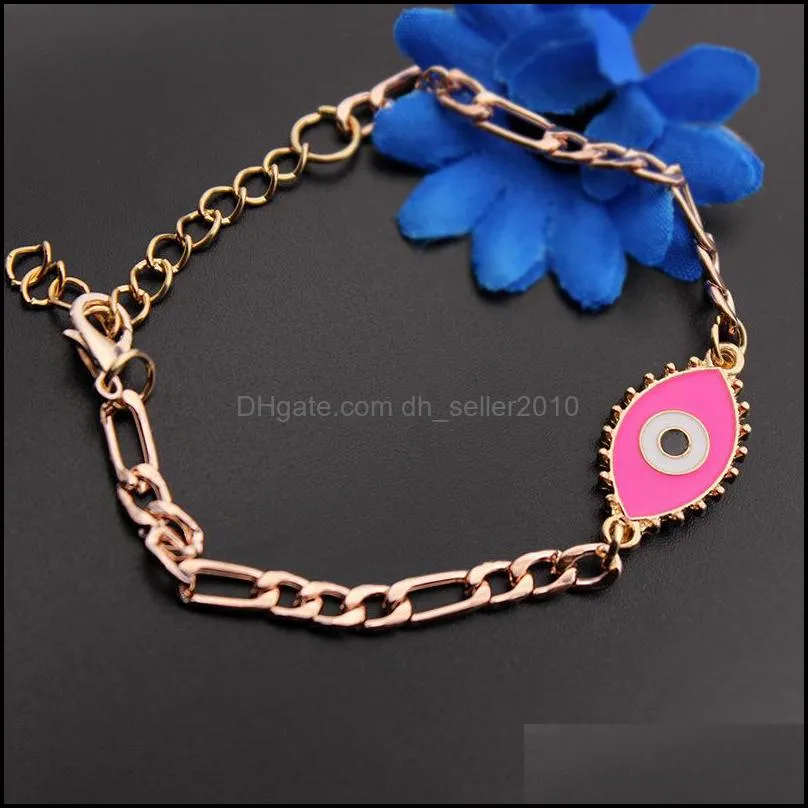 s2305 fashion jewelry turkish symbol evil eye bracelet figaro chain bracelets c3