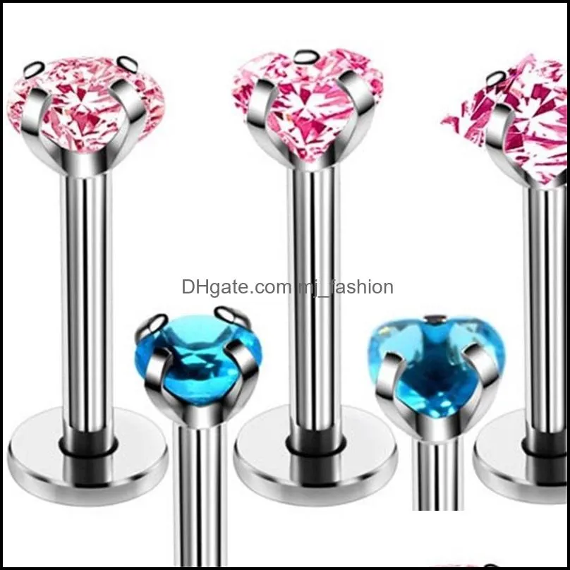 316l surgical steel zircon screw earring tragus cartliage piercings labret piercing body jewelry k54xq studs wjoiy 305c3