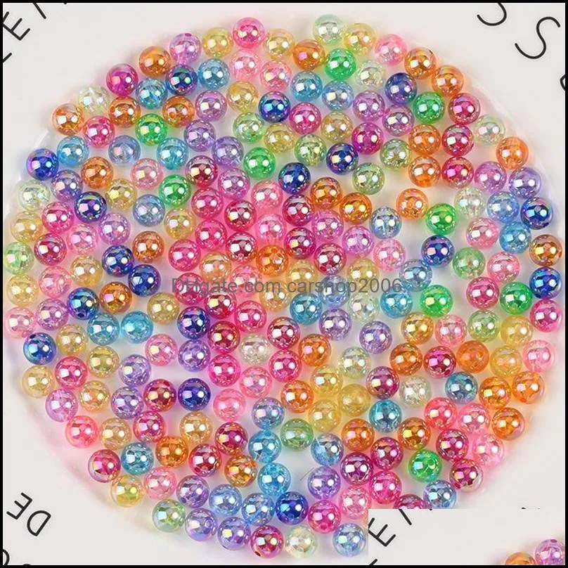 wholesale 100pcs beautiful round acrylic beads 8mm,,4mm jewelry making 573 q2