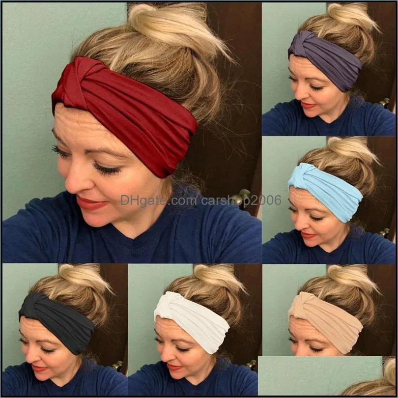 woman cotton headband knot sport hairband fashion hair accessories for ladies elastic accesorios para el cabello 771 q2