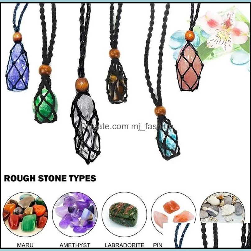 pendant necklaces necklace cord empty stone holder raw replacement net bag adjustable length diy jewelry making accessories 1096 b3