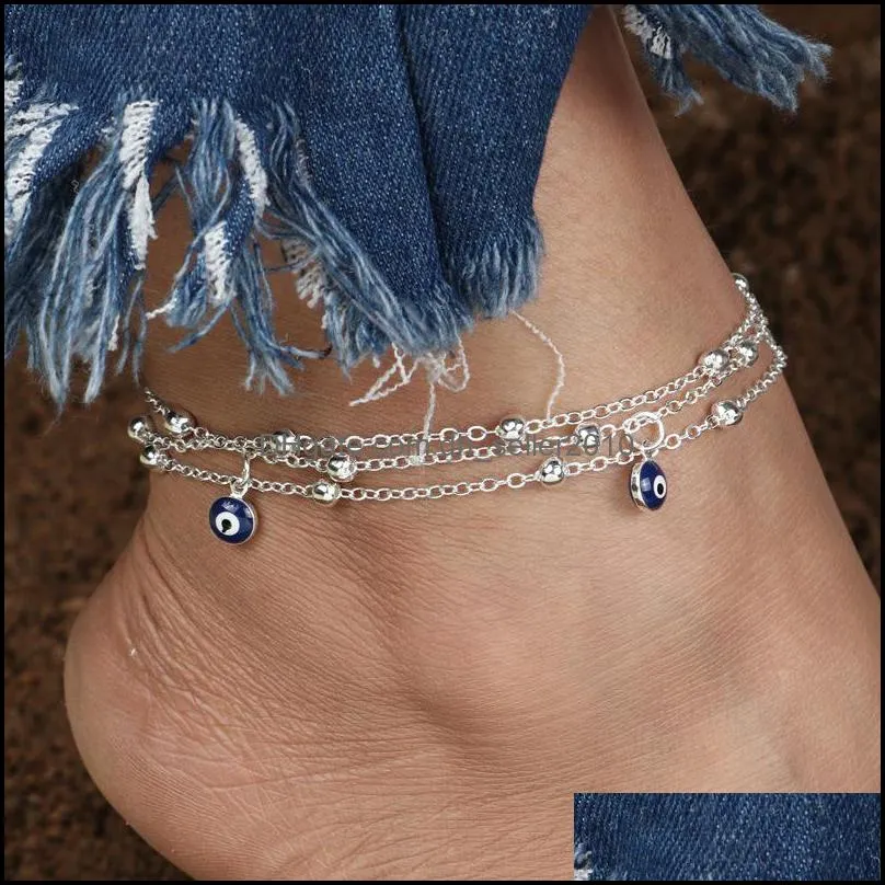 high 2 style turkish eyes beads anklets for women sandals pulseras tobilleras mujer pendant anklet bracelet foot summer beach jewelry 662