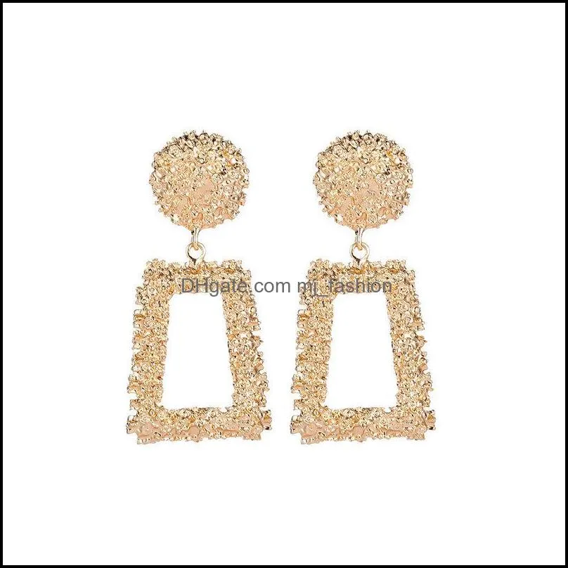 big retro dangle earrings for women plated gold silver geometric trapezoid drop earring metal hanging earrings jewelry 20211223 t2