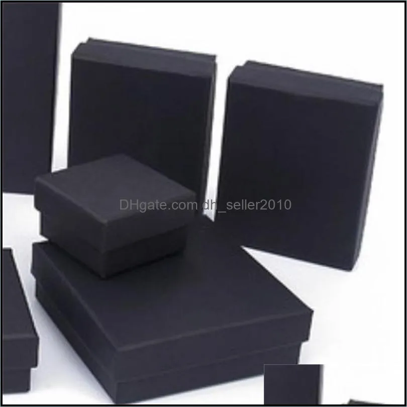 square/rectangle jewelry organizer box for earrings necklace bracelet display gift box holder packaging cardboard boxes black 922 q2