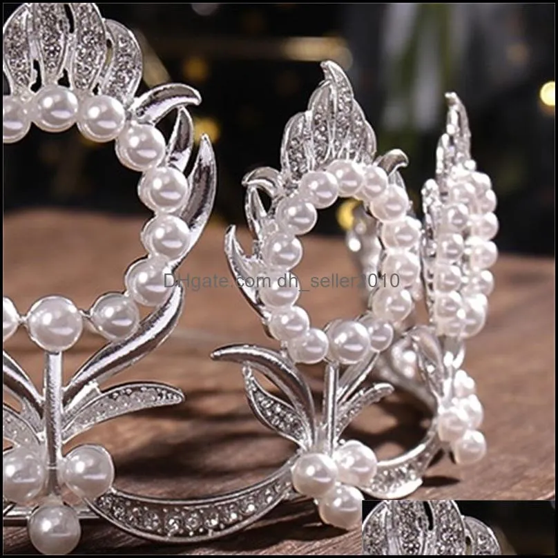 hair clips & barrettes bridal crown headwear luxury alloy rhinestones inlaid headband for female wedding birthday accessories 3408 q2