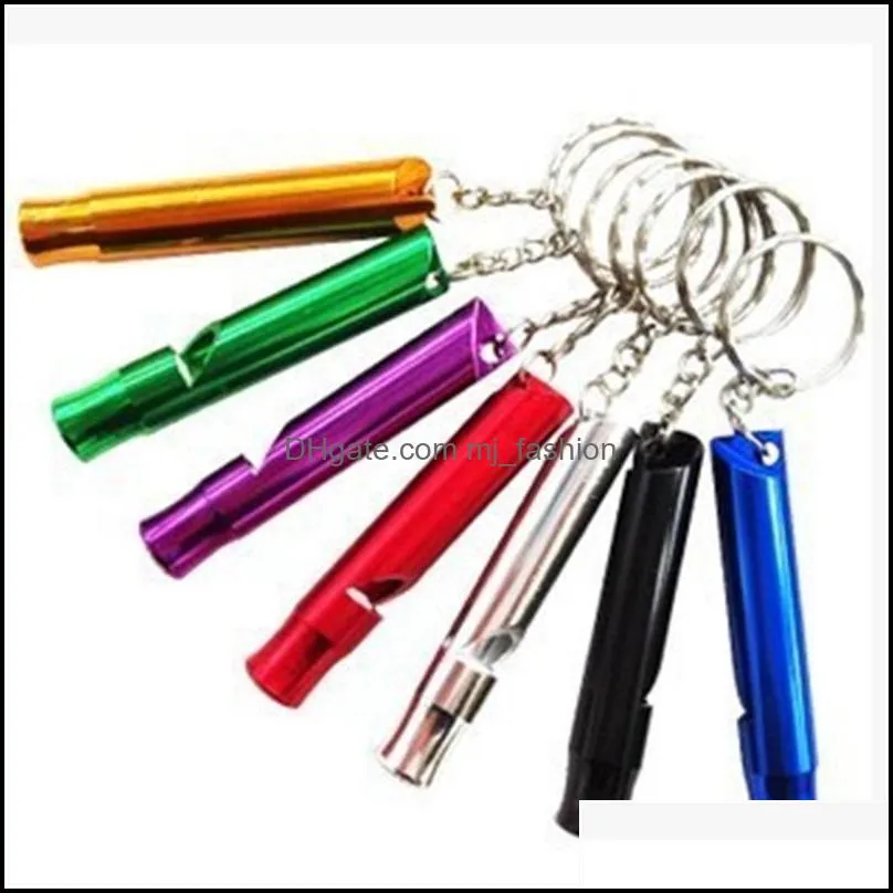 new novelty mini aluminum alloy whistle keyring keychain for outdoor emergency survival safety keyring sport camping hunting88 q2