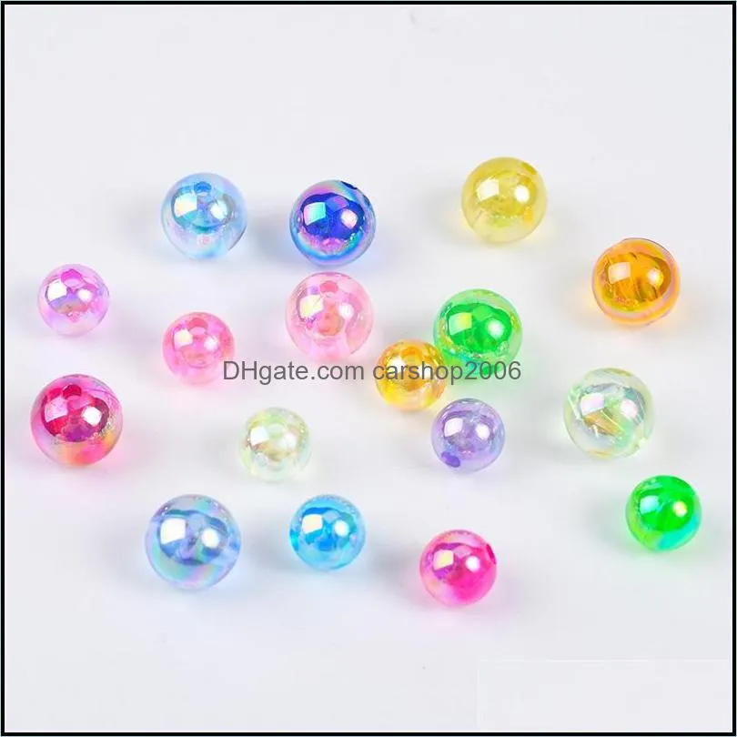 wholesale 100pcs beautiful round acrylic beads 8mm,,4mm jewelry making 573 q2