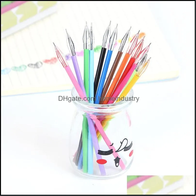 12 colors feather gift pens peacock diamond gel pen painting tools refills 0.38mm children gift 12 pcs/set wj067