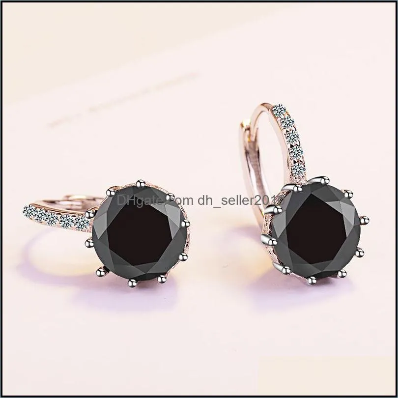 dangle & chandelier fashion round 2.0ct lab diamond zirconia drop earrings for women wholesale jewelry 1816 t2