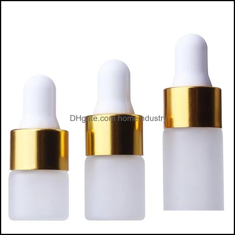 dropper bottle mini 1ml 2ml 3ml cosmetic jars travel transparent frosting empty glass containers portable new 0 65jy f2