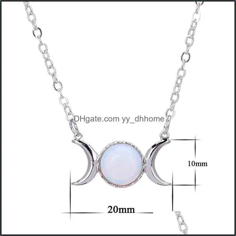 cute delicate necklace multicolor spherical natural stone pendant necklace for female girl jewelry