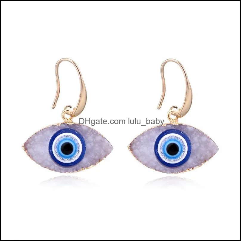 fashion eye druzy drusy earrings gold plated geometry faux natural stone resin earrings for women jewelry 489 q2