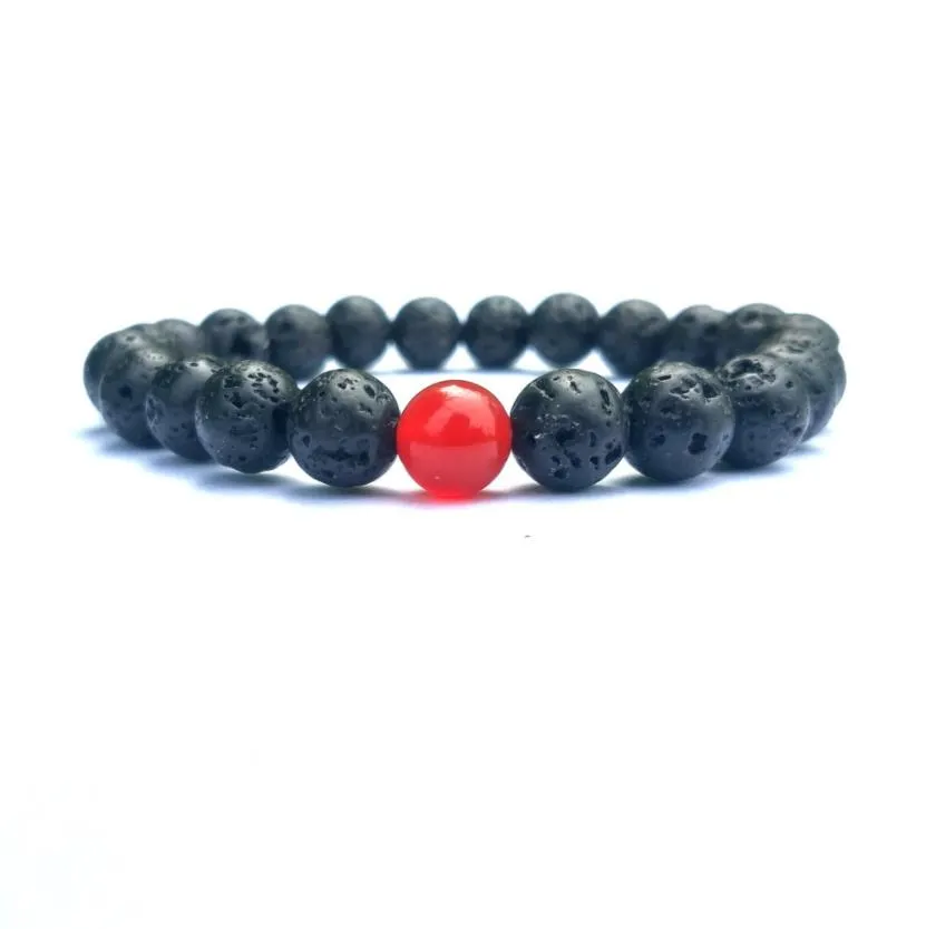 8mm agate chakras black lava stone beads elastic bracelets essential oil diffuser bracelet volcanic rock beaded hand strings