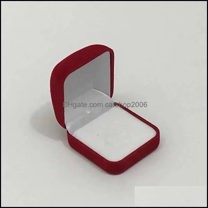 fashion small red black blue velvet blocked jewelry package box case insert ring stud earrings storage packaging gift boxes 32 w2