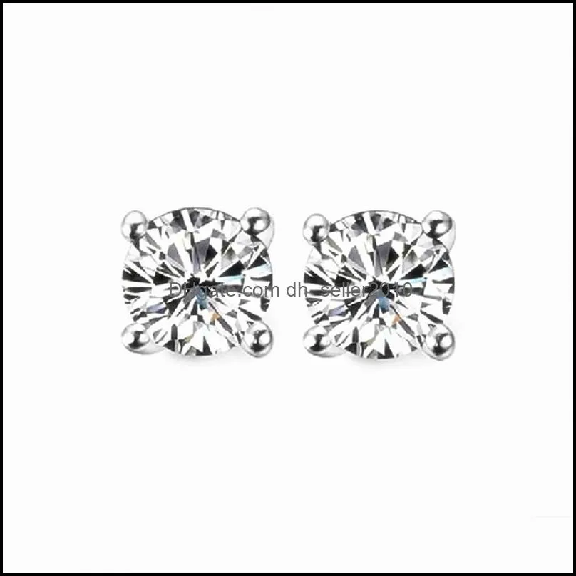 poetry of jew store round moissanite cut total 1.00ct diamond test passed moissanite silver earring jewelry girlfriend gift 1 w2