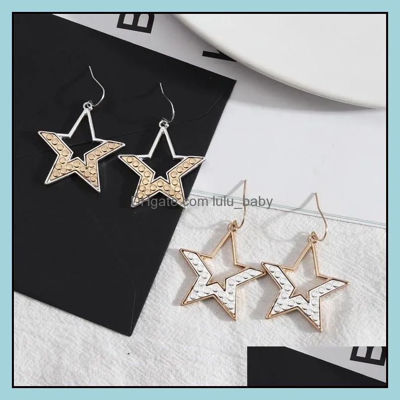 simple star shape inspired metal frame charms earrings for women dangle earings boutique christmas gifts tibetan silver gold