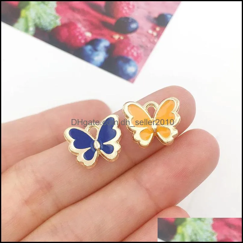 charms 120 drops of oil butterfly accessories diy korean jewelry alloy small pendants bracelet 61 e3