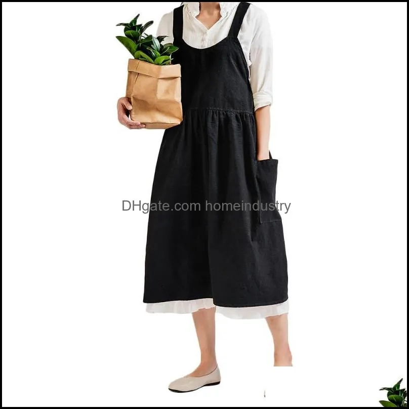 aprons literature and art cotton linen apron home baking cleaning dress restaurant florist work clothes