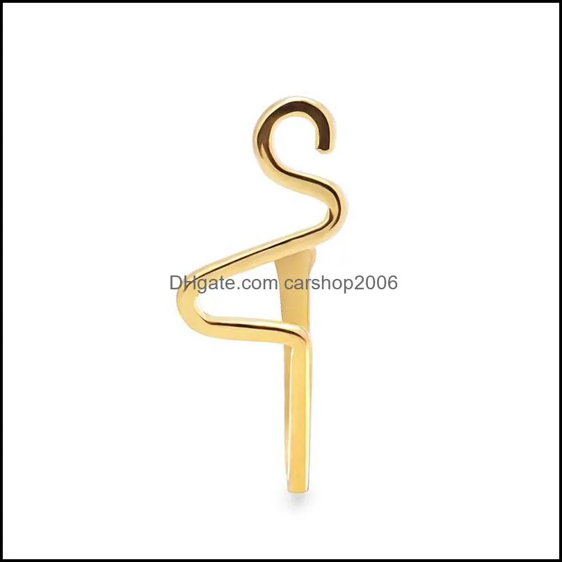 u-shaped nose clip wearing plated gold perforation free jewellery accessories manual copper plating noses ring stud ornaments 2 4tq y2