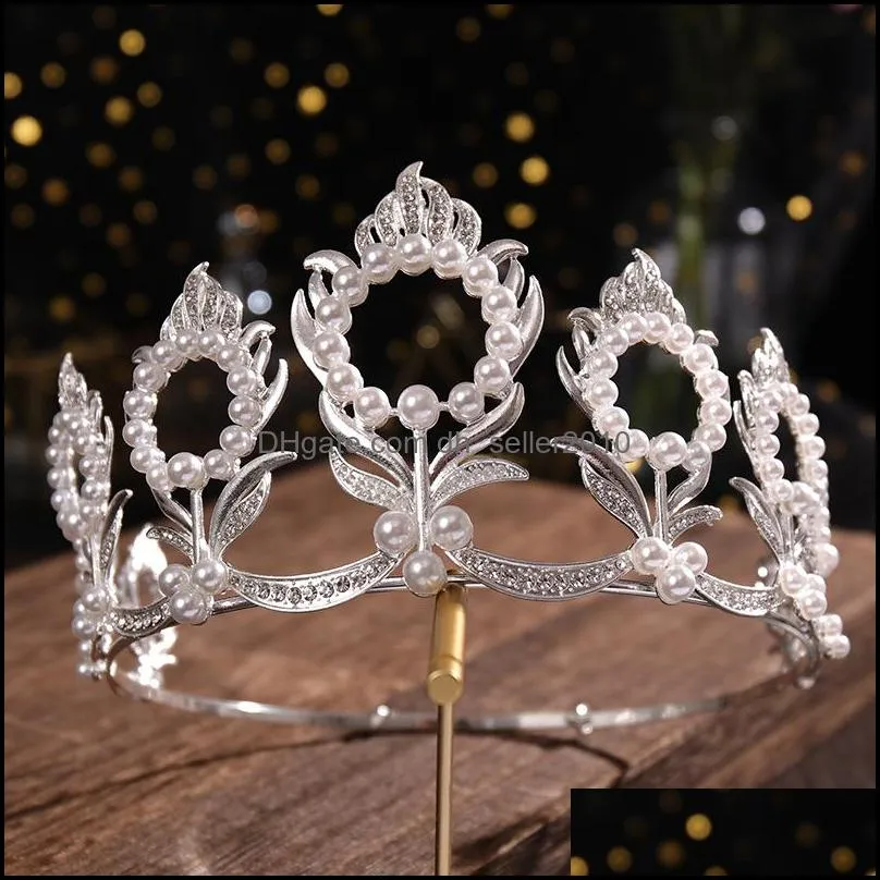 hair clips & barrettes bridal crown headwear luxury alloy rhinestones inlaid headband for female wedding birthday accessories 3408 q2