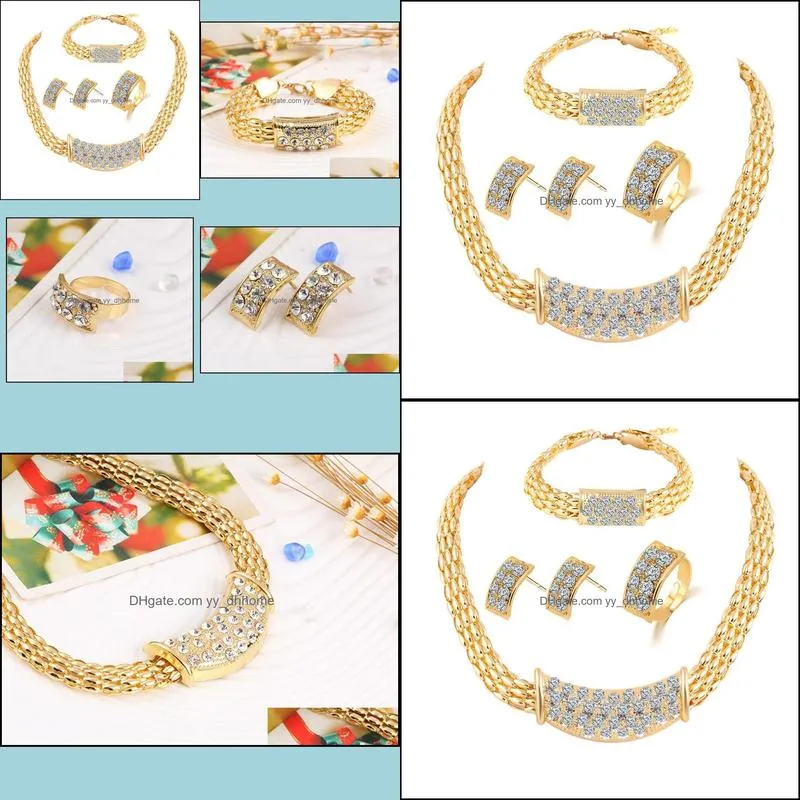 bridesmaid jewelry set diamond earrings wedding party jewellery sets indian african like dubai 18k gold jewelry sets