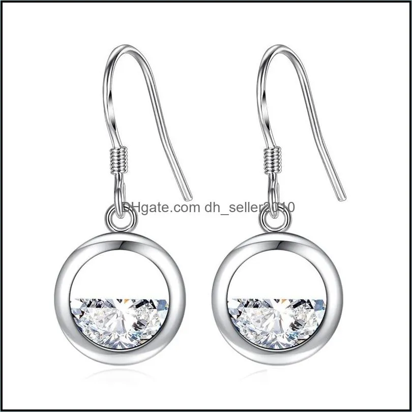 925 sterling silver earrings high-quality jewelry woman fashion new crystal zircon retro long round hollow hot earrings 1197 t2