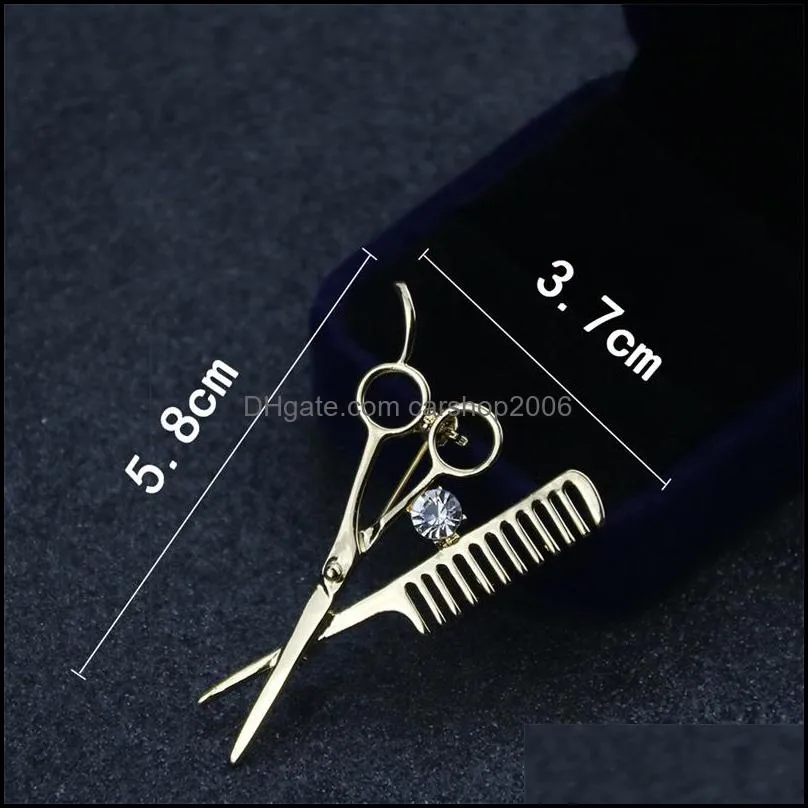 trend fashion accessories comb scissors corsage brooch pin high quality simulated rhinestone decoration accessory 39 w2