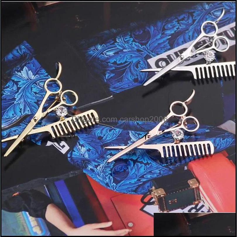 trend fashion accessories comb scissors corsage brooch pin high quality simulated rhinestone decoration accessory 39 w2