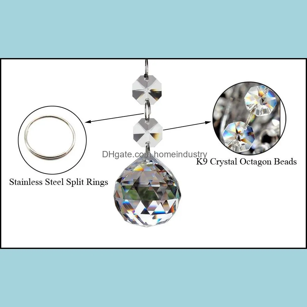 crystal glass ball chandelier prisms pendants parts beads 30mm clear christmas ornaments decoration dec573