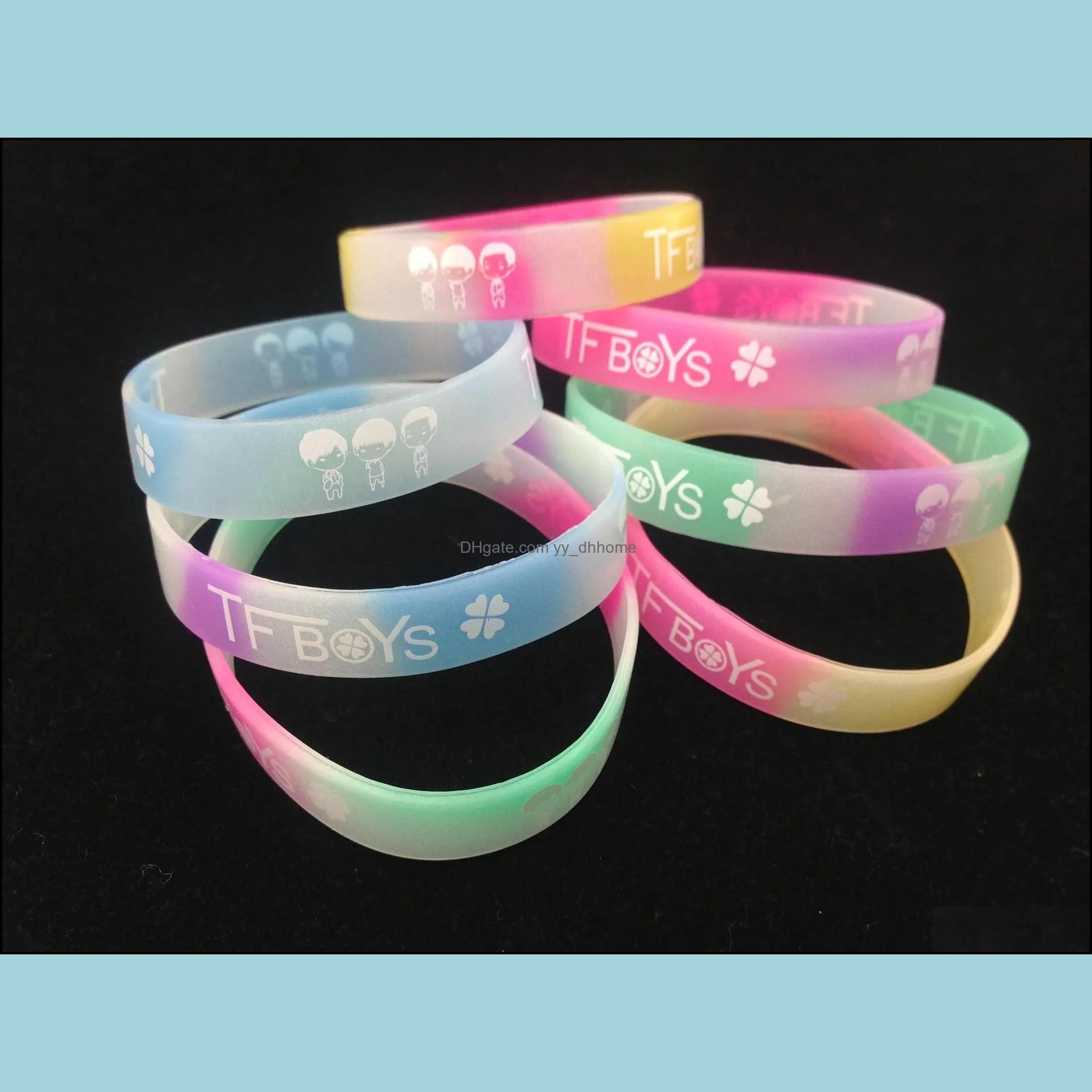 bracelet randomly send glow in the dark silicone luminous beautifully sports bracelet