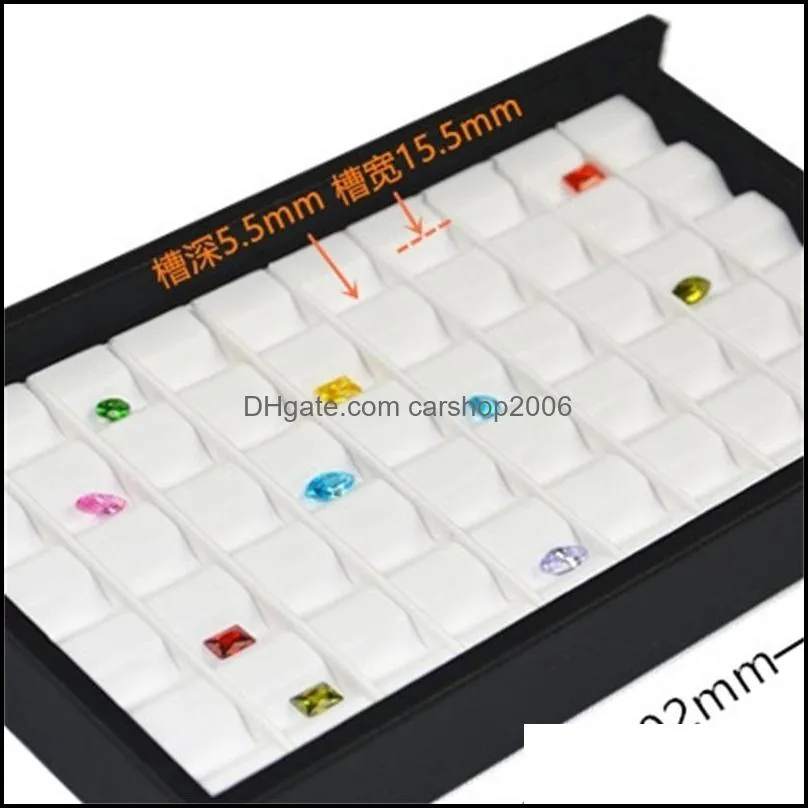 new quality mute magnet cover superior leather diamond display box mini stone storage case gemstone jewelry holder 641 q2