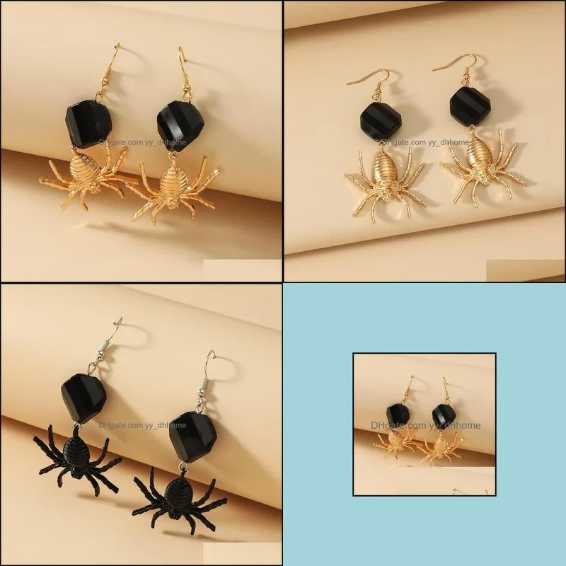 dark spider earrings exaggerated cross-border hot girls on the streets cool spider creative design earrings