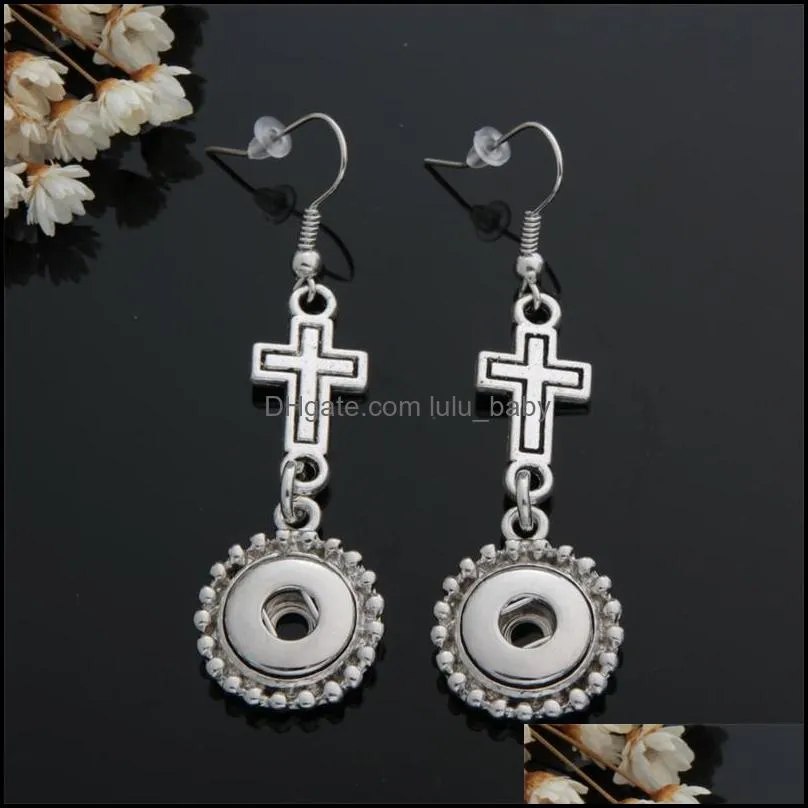 noosa snap button earring paw cross charms earrings snap ewelry diy 12mm snap buttons simple earrings for women