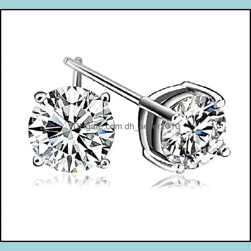 poetry of jew store round moissanite cut total 1.00ct diamond test passed moissanite silver earring jewelry girlfriend gift 1 w2