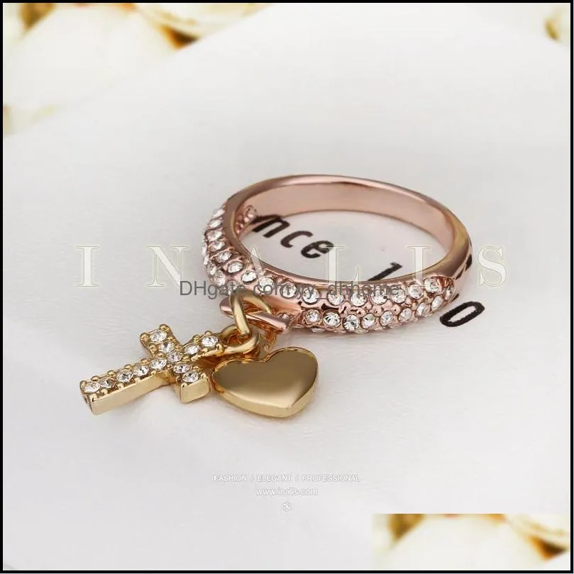 heart rings beautifully rose gold filled wholesale 18k gold diamond engagement rings fashion jewelry cross diamond rings