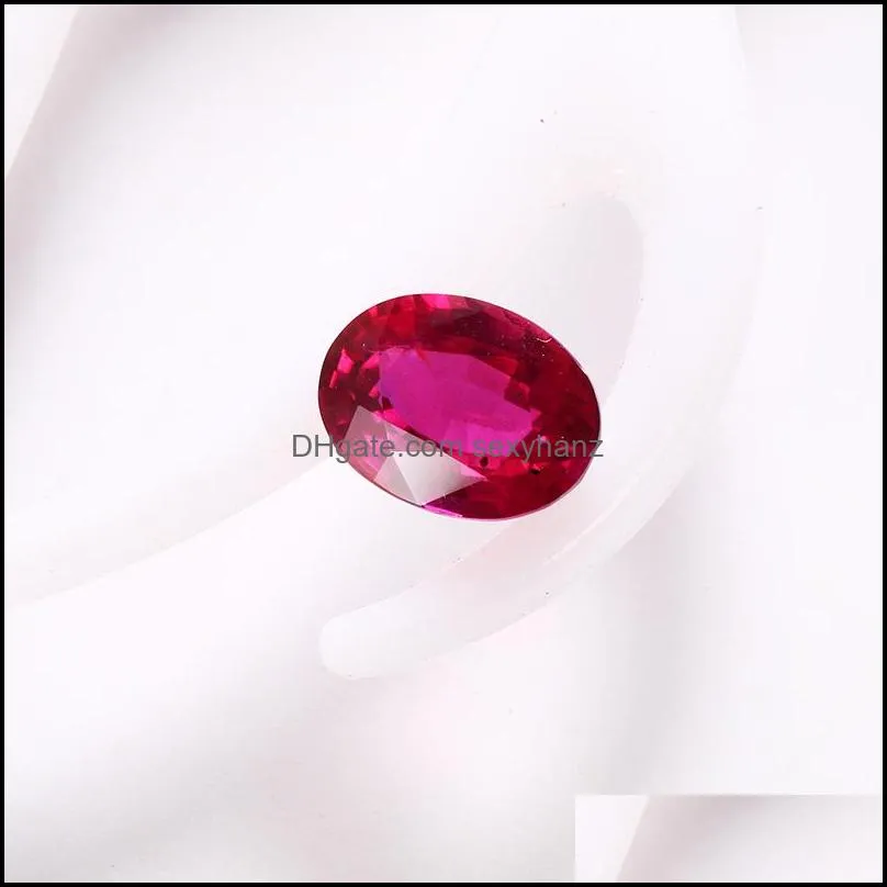 oval cut 129mm 1 piece /bag 6carats dark red artificial lab created ruby gemstone for fashion jewelry ring making q1214 626 q2