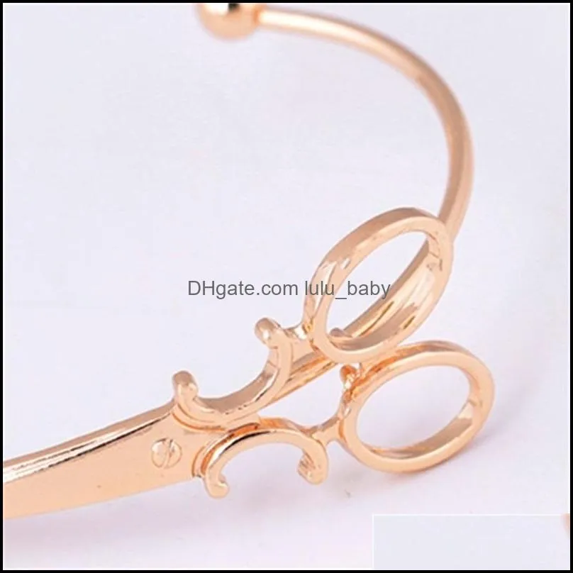 scissors bracelet bangle for women hollow shears bracelets & bangles adjustable bracelets hip hop party gifts gold silver plated 527