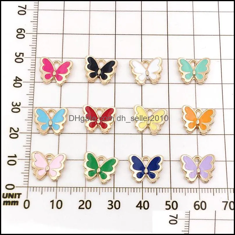 charms 120 drops of oil butterfly accessories diy korean jewelry alloy small pendants bracelet 61 e3