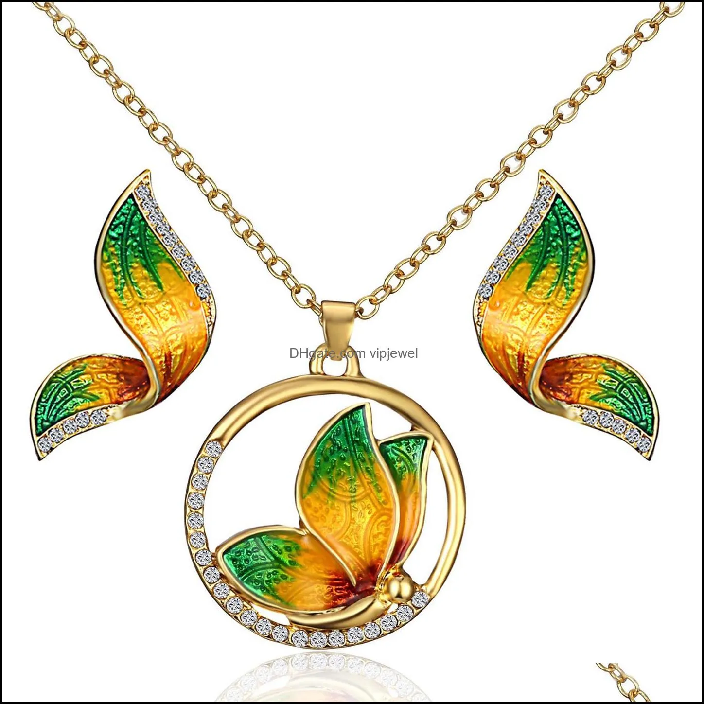 new creative butterfly necklace butterflies fashion temperament necklace ring wings necklace factory wholesale