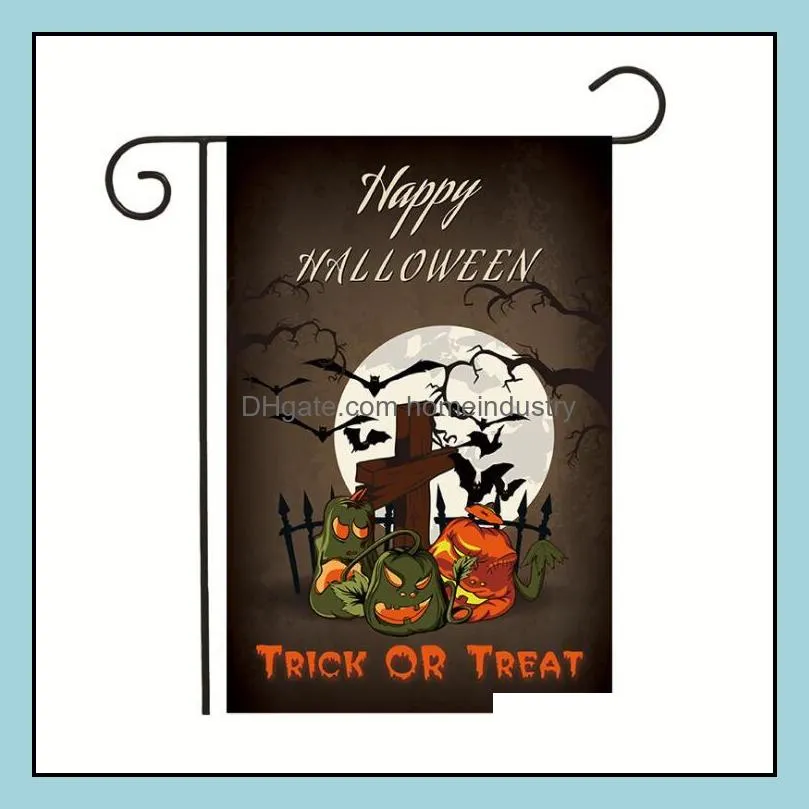 30*45cm halloween garden flags pumpkin ghost party home decor outdoor polyester double-sided hanging flag easter independence day thanksgiving can be