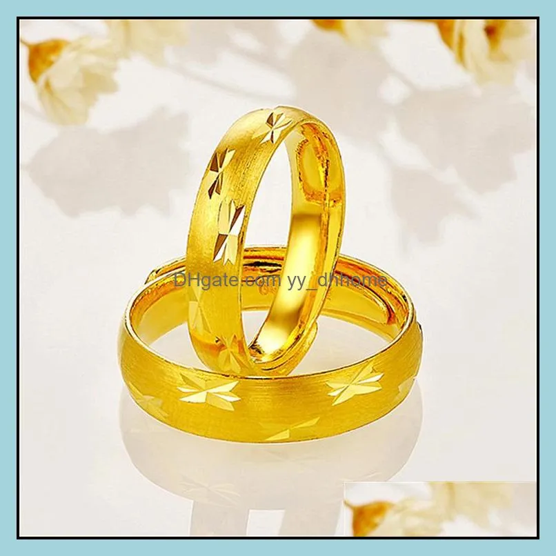 fashion and exquisite couple gold-plated ring pair ring starry car flowers for lovers couple ring bright love song rings
