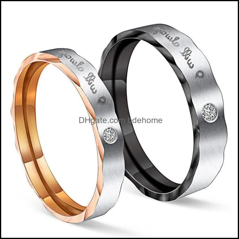 wedding rings couple ring engagement for men women fashion jewelry engraved will always 3558 q2