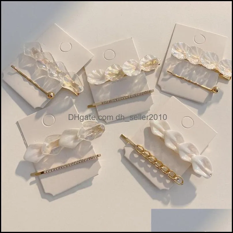 hair accessories 2pcs/set good quality alloy crystal barrette gold metal aligator clip girls hairpin leaves 3396 q2